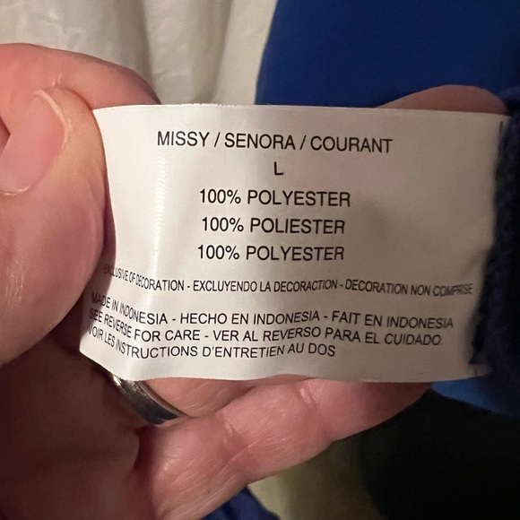 Erika 2 Piece Royal Blue Tank/Lacy Top Combo Set Rolled Sleeve Womens Sz L - Picture 5 of 8